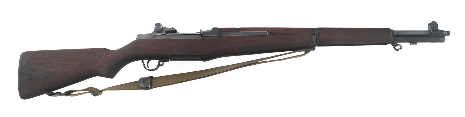 WWII 1945 US SPRINGFIELD M1 GARAND .30-06 RIFLE: WWII 1945 US SPRINGFIELD M1 GARAND .30-06 RIFLE WWII 1945 US Springfield Model M1 Garand .30-06 caliber semi automatic rifle. Barrel stamped F, 1-S-A-4-45, and P. Bolt stamped D28287-19SA and B-13. Wo