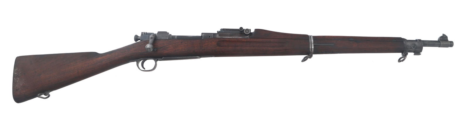 1905 US SPRINGFIELD MODEL 1903 30-06 CALIBER RIFLE: 1905 US SPRINGFIELD MODEL 1903 30-06 CALIBER RIFLE 1905 US Springfield Model M1903 .30-06 caliber bolt action rifle. Barrel stamped S A, Flaming Bomb and dated 0 5, and A. Wood stock inspector stamped