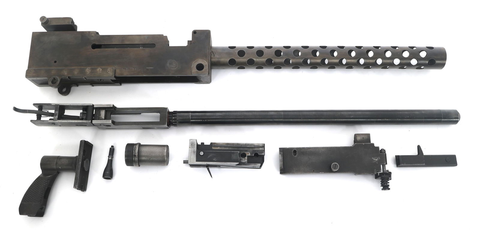 7.62 CAL SEMI AUTOMATIC M1919 RECEIVER & PARTS: 7.62 CAL SEMI AUTOMATIC M1919 RECEIVER & PARTS 7.62 caliber semi automatic M1919 parts. Custom semi automatic receiver. Barrel. Trigger assembly. Bolt. Top cover. Other parts. Caliber / Gauge: 7.62mm