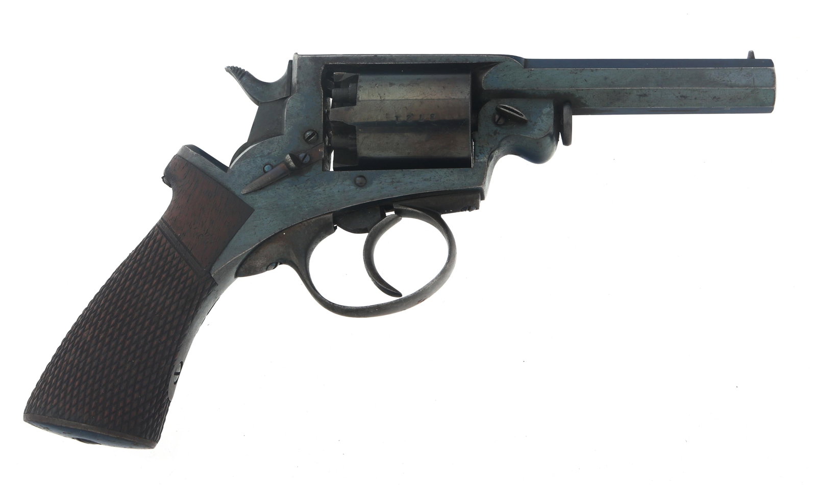 MASS ARMS ADAMS PATENT .31 CAL POCKET REVOLVER: MASS ARMS ADAMS PATENT .31 CAL POCKET REVOLVER Adams Revolving Arms Co Model Pocket .31 caliber double action percussion revolver. Top strap stamped "Made for the Adams Revolving Arms Co. NY By Mass A