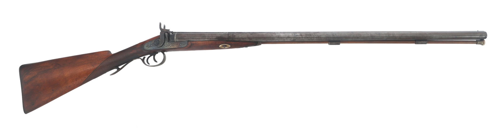 ANCION & CO. 12 GAUGE SXS PERCUSSION SHOTGUN: ANCION & CO. 12 GAUGE SXS PERCUSSION SHOTGUN Ancion & Co 12 gauge side by side percussion shotgun. Left barrel has fixed Modified choke. Right barrel has fixed Improved Cylinder choke. Top rib stamped