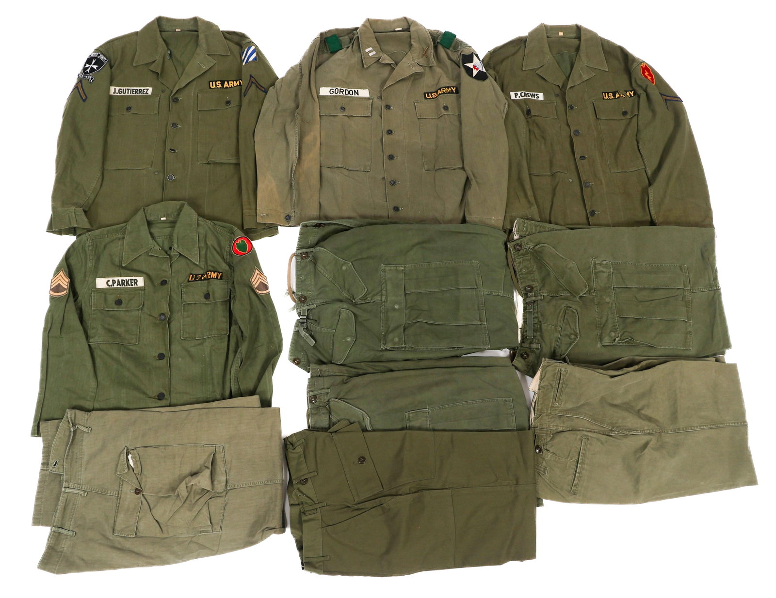 KOREAN WAR US ARMY HBT JACKETS & FIELD TROUSERS: KOREAN WAR US ARMY HBT JACKETS & FIELD TROUSERS Korean War US Army HBT Jackets & Field Trousers. Includes 2nd Division Captain HBT Jacket, 24th Infantry Division Staff Sergeant HBT Jacket, M1951 Field