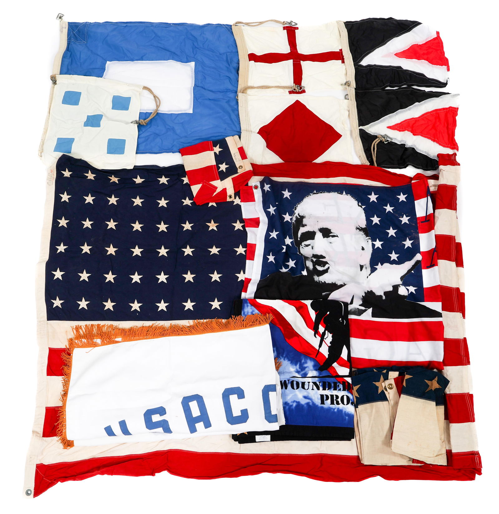 WWII - CURRENT 48 & 50 STAR, USACCD & SIGNAL FLAGS: WWII - CURRENT 48 & 50 STAR, USACCD & SIGNAL FLAGS WWII - Current US 48 & 50 Star, USACCD and Signal Flags. Single and multi-piece construction. Various material types. Size: 15" x 19" to 60" x 96"