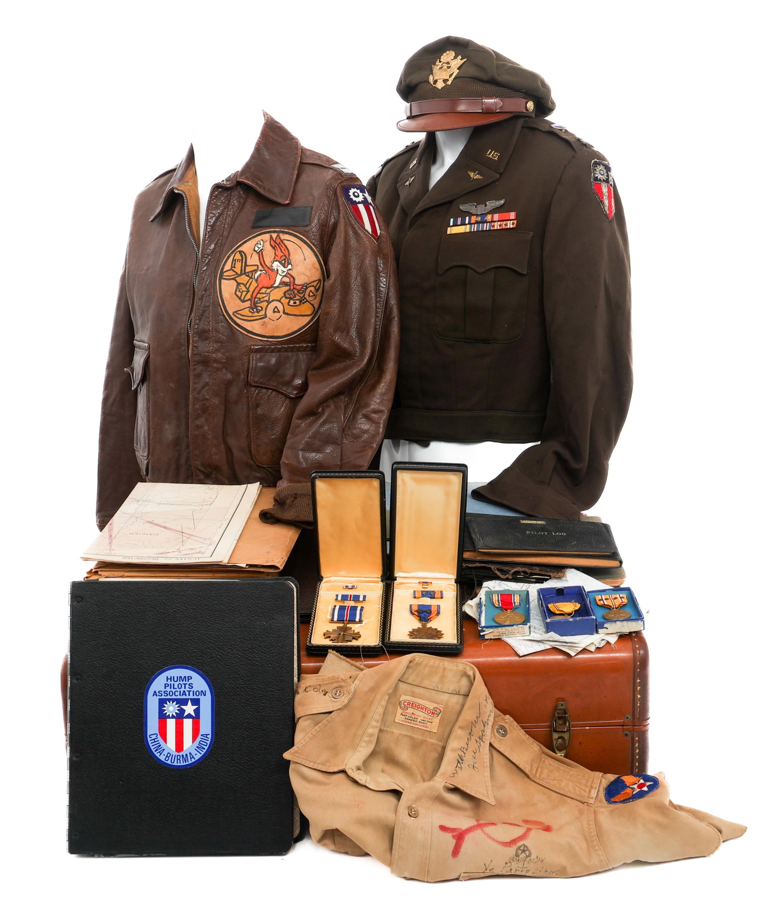WWII USAAF CBI NAMED 1st COMBAT CARGO SQ ARCHIVE: WWII USAAF CBI NAMED 1st COMBAT CARGO SQ ARCHIVE WWII USAAF CBI Theater 1st Combat Cargo Squadron Pilot Type A-2 Jacket and Archive. Named to Captain Clifford Leroy Monical, O-670588, Pilot of the C-4