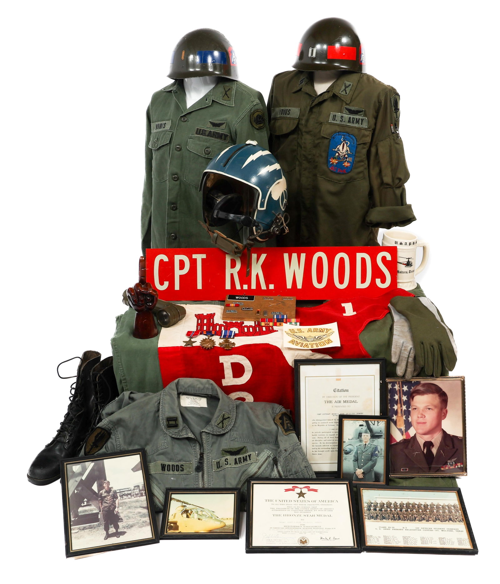 VIETNAM WAR US 187th AHC COBRA PILOT NAMED GROUP: VIETNAM WAR US 187th AHC COBRA PILOT NAMED GROUP Vietnam War US Army Cobra Attack Helicopter Pilot Uniform, Medal, and Insignia Grouping. Named to Captain Rodney Keith Woods, 05361622, of the 187th As
