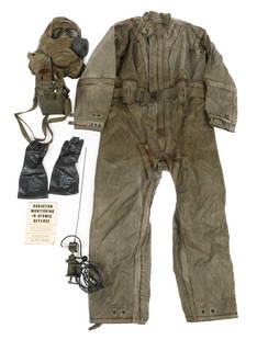 COLD WAR US ARMY RADIAC RECIEVER & CBRN SUIT: COLD WAR US ARMY RADIAC RECIEVER & CBRN SUIT Cold War US Army R-155/TDQ-T1(V) Simulated RADIAC Receiver & CBRN Suit Set. (1) R-155/TDQ-T1(V) with rubber antenna, vehicle antenna, and vinyl carrying ca
