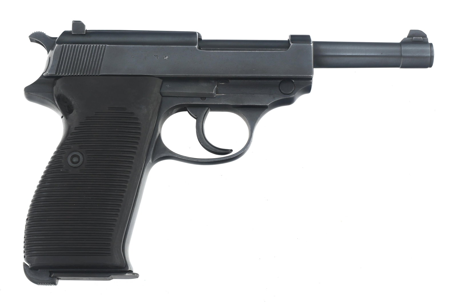 WWII GERMAN ac CODE WALTHER MODEL P38 9mm PISTOL: WWII GERMAN ac CODE WALTHER MODEL P38 9mm PISTOL 1940 WWII German ac code Walther Model P38 9x19mm caliber pistol. No import stamp. Left side of slide stamped P. 38 ac 40. Serial numbers match on fram