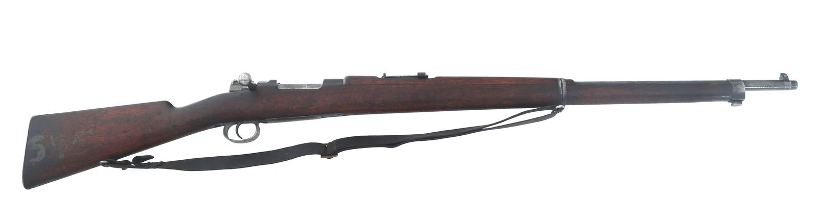 CHILEAN DWM MODEL 1895 7x57mm CALIBER RIFLE: CHILEAN DWM MODEL 1895 7x57mm CALIBER RIFLE Chilean DWM Model 1895 7x57mm caliber bolt action Mauser rifle. Import stamped CAI. Receiver stamped with Chilean crest and Mauser Chileno Modelo 1895 Deutc