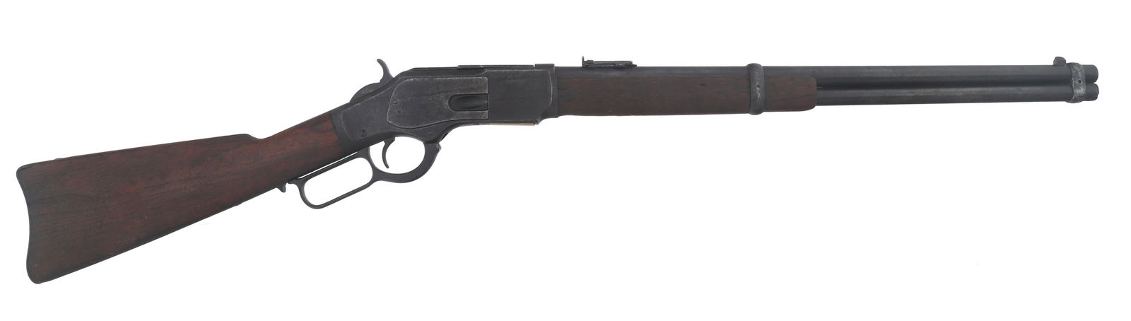 1889 WINCHESTER MODEL 1873 .44 CALIBER CARBINE: 1889 WINCHESTER MODEL 1873 .44 CALIBER CARBINE 1889 Third Model Winchester 1873 .44 WCF caliber lever action saddle ring carbine. Round 20 inch barrel stamped Winchester Repeating Arms New Haven CT. /