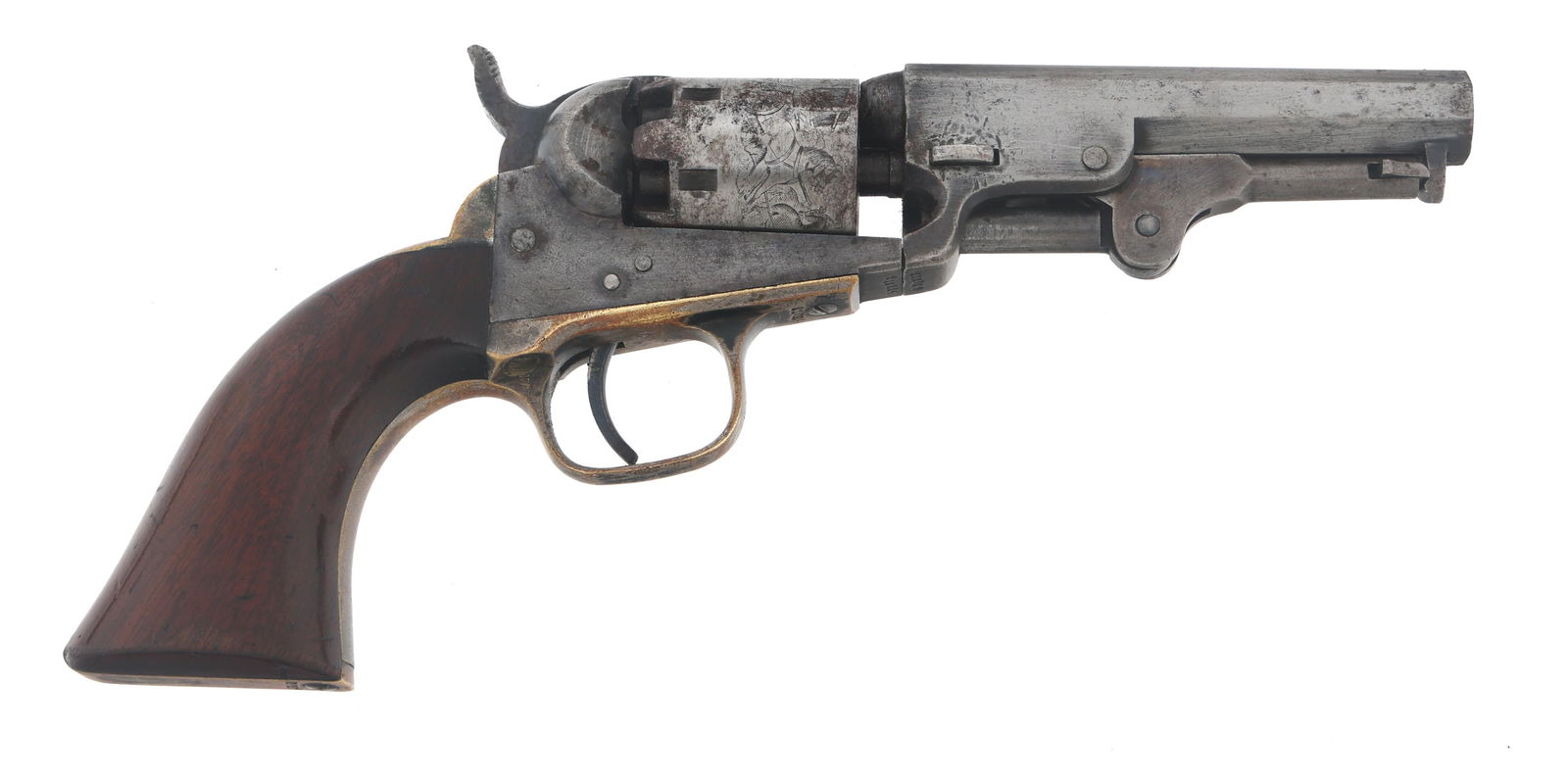 COLT MODEL 1849 POCKET .31 CALIBER SA REVOLVER: COLT MODEL 1849 POCKET .31 CALIBER SA REVOLVER 1862 Colt Model 1849 Pocket .31 caliber single action revolver. Serial numbers match on frame, barrel, trigger guard, cylinder, loading lever, barrel wed