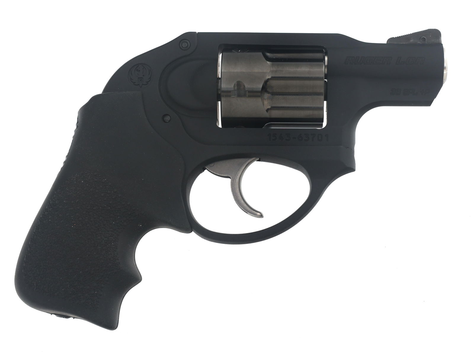 RUGER MODEL LCR .38 SPL CALIBER REVOLVER: RUGER MODEL LCR .38 SPL CALIBER REVOLVER Ruger Model LCR .38 SPL caliber double action revolver. Fixed sights. Five shot fluted cylinder. Gun lock. Textured rubber grips. Cardboard Ruger box. Caliber