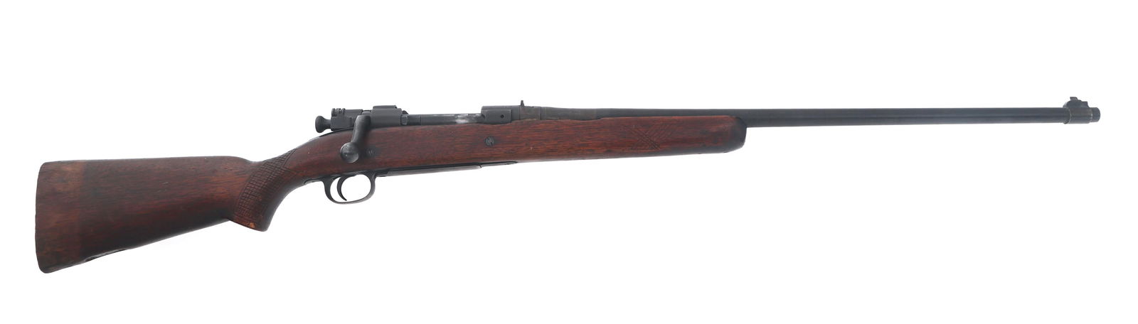 SPORTERIZED US SPRINGFIELD M1903 .30-06 CAL RIFLE: SPORTERIZED US SPRINGFIELD M1903 .30-06 CAL RIFLE Sporterized US Springfield Model 1903 .30-06 caliber bolt action rifle. Blued finish. Fixed sights. Wood stock. Missing sling mounts and butt plate. C