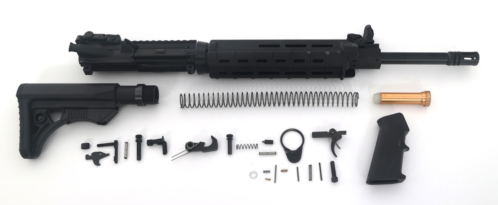 AR15 BARRELED UPPER RECEIVER AND PARTS: AR15 BARRELED UPPER RECEIVER AND PARTS AR15 barreled upper receiver and parts. 5.56mm caliber barrel with compensator. Flat top receiver. Flip up front post sight. Flip up adjustable rear sight. Charg