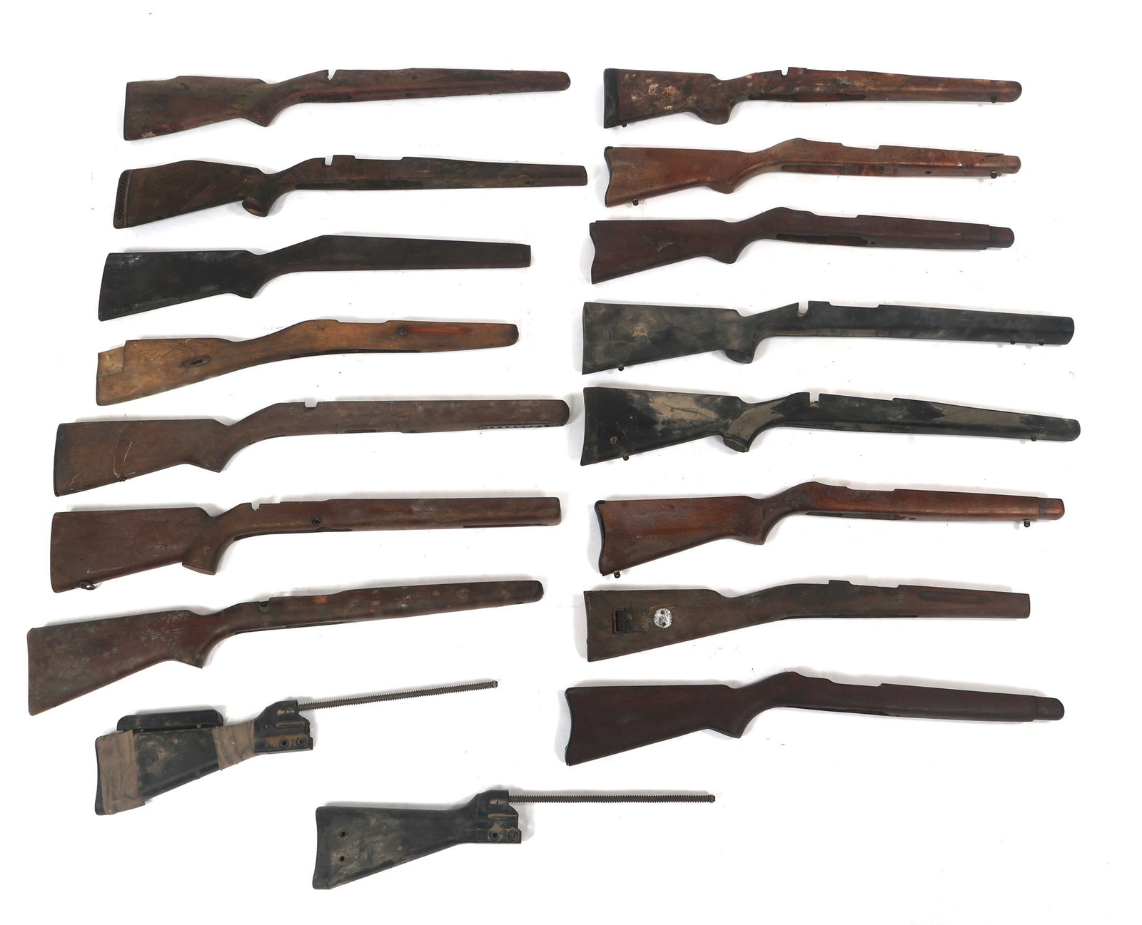 RIFLE STOCKS BONANZA: RIFLE STOCKS BONANZA Seventeen rifle stocks. Wood and composite materials.