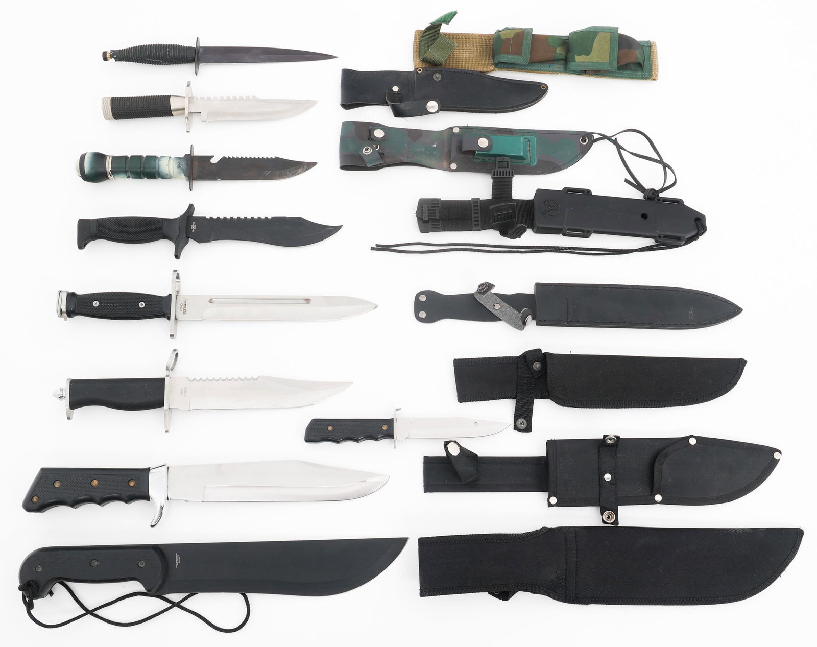 BAYONETS & TACTICAL KNIVES - CERA, BUSHMASTER: BAYONETS & TACTICAL KNIVES - CERA, BUSHMASTER Modern Bayonets and Tactical Knives. Makers include Cera, Bushmaster and BUDK. All are marked China. Blade Length: 5 7/8" to 10" Total Length: 11 1/4" to