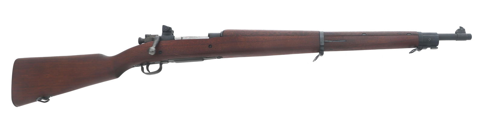 US NATIONAL ORDNANCE 1903-A3 .30-06 CALIBER RIFLE: US NATIONAL ORDNANCE 1903-A3 .30-06 CALIBER RIFLE US National Ordinance model 1903-A3 .30-06 caliber bolt action rifle. Barrel stamped R.A. over flaming bomb dated 2-44. Parkerized finish. Fixed front