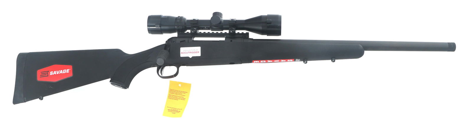 SAVAGE MODEL 10 .223 REM CALIBER BOLT ACTION RIFLE: SAVAGE MODEL 10 .223 REM CALIBER BOLT ACTION RIFLE Savage Model 10 .223 Remington caliber bolt action rifle. 20 inch threaded barrel. Picatinny rail with 3-9x40mm Bushnell Banner scope. Black composit