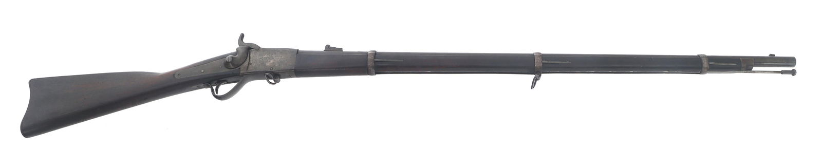 CANADIAN PROVIDENCE M1866 PEABODY .50 CAL RIFLE: CANADIAN PROVIDENCE M1866 PEABODY .50 CAL RIFLE Canadian Providence Tool Co. Model M1866 .50 caliber Peabody Action rifle. Receiver stamped on left side PEABODY'S PATENT JULY 23, 1862. Receiver stampe