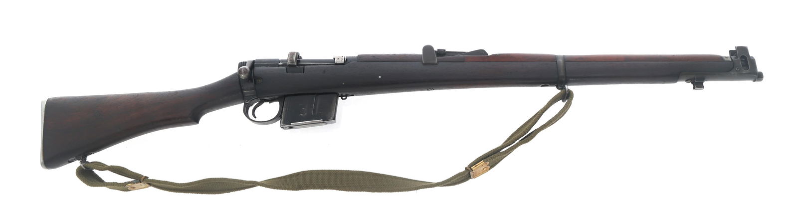 ISHAPORE MODEL 2A1 7.62x51mm CALIBER RIFLE: ISHAPORE MODEL 2A1 7.62x51mm CALIBER RIFLE 1967 Ishapore Model 2A1 7.62x51mm caliber bolt action Enfield rifle. Import stamped NAC. Receiver strap stamped Rifle 7.62mm R.F.I. 1967. Serial numbers matc