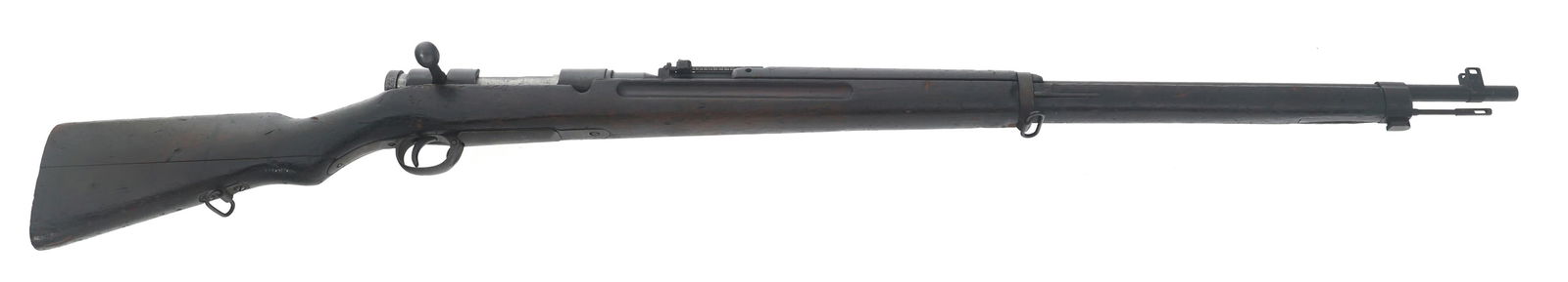 WWII JAPANESE KOKURA TYPE 38 ARISAKA RIFLE: WWII JAPANESE KOKURA TYPE 38 ARISAKA RIFLE WWII Japanese Kokura Type 38 6.5x50mm caliber bolt action Arisaka rifle. Series 23. No import stamp. Bolt stamped 473. Intact Mum. Knurled safety. Blued fini