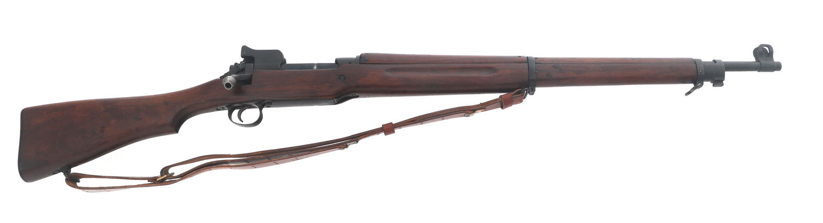 US EDDYSTONE MODEL 1917 .30-06 CALIBER RIFLE: US EDDYSTONE MODEL 1917 .30-06 CALIBER RIFLE WWI US Eddystone Model 1917 .30-06 caliber bolt action rifle. Receiver stamped flaming bomb on left side. Barrel is stamped JA over flaming bomb. Blued fin