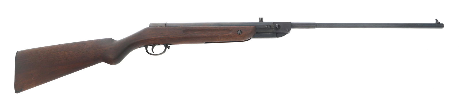 HAENEL MODEL III DRP .177 CALIBER AIR RIFLE: HAENEL MODEL III DRP .177 CALIBER AIR RIFLE Haenel Model III D.R.P. .177 caliber air rifle. Blued finish. Replacement rear sight. Wood stock. Caliber / Gauge: 177 Barrel Length: 19.25" Serial Number: