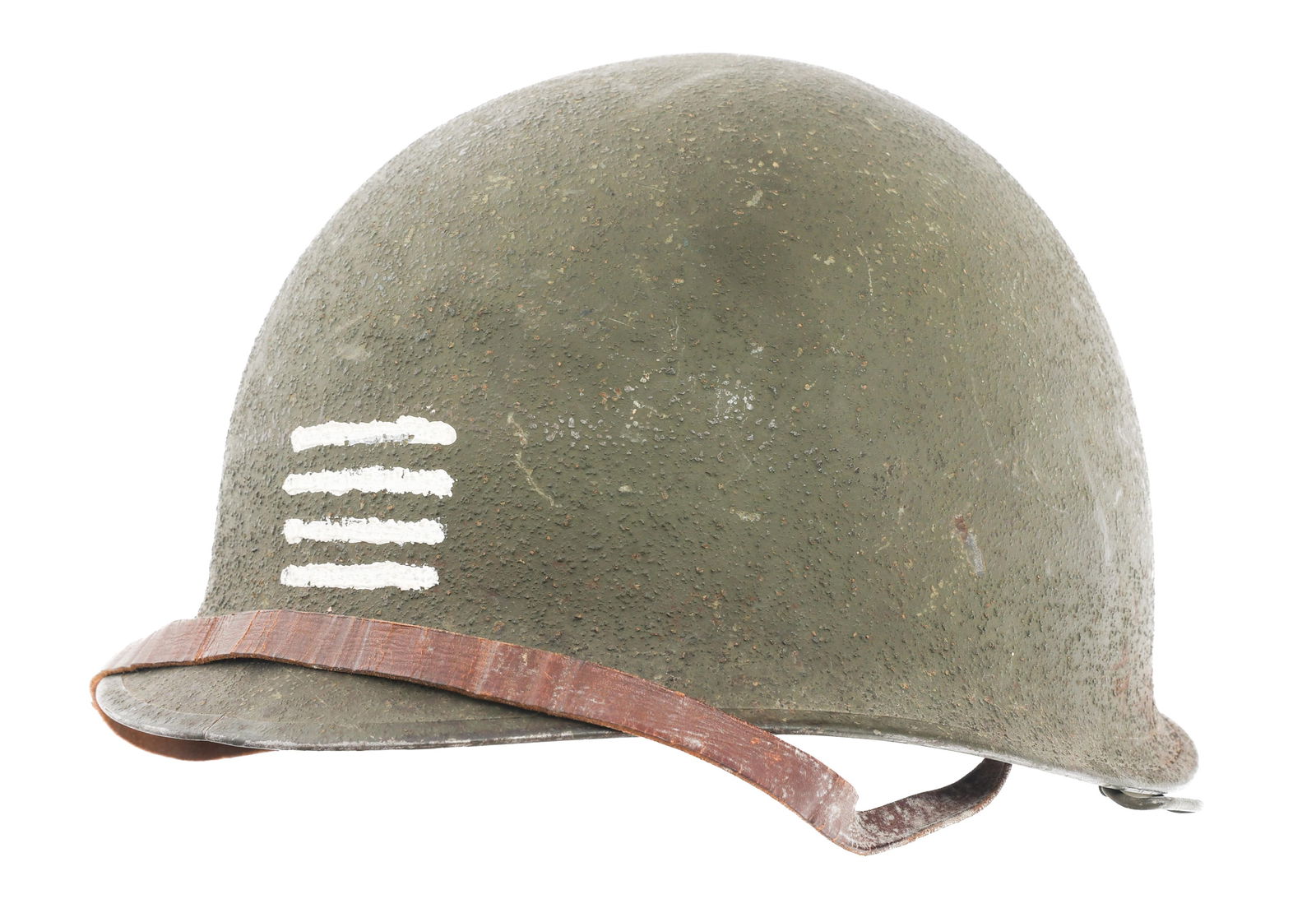 WWII FRENCH FFL MAJOR OFFICER M1 COMBAT HELMET: WWII FRENCH FFL MAJOR OFFICER M1 COMBAT HELMET WWII French FFL Major Officer M1 Combat Helmet. Mid-1944 production McCord shell, missing the chinstrap. Lot number hardly visible stamped near the front