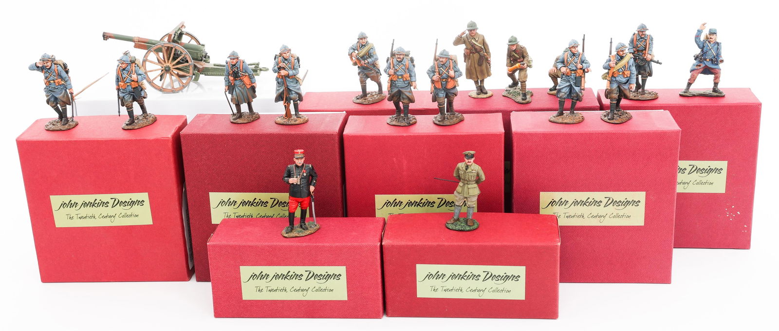 JOHN JERKINS DESIGN GREAT WAR SERIES 54mm FIGURES: JOHN JERKINS DESIGN GREAT WAR SERIES 54mm FIGURES John Jerkins Design The Great War 1914 - 1918 Series. Hand-sculpted, hand-painted metal (lead/tin alloy) 54mm collectible figures. Includes references