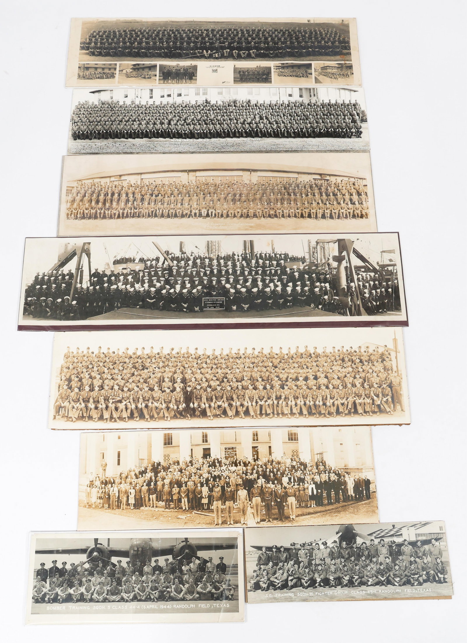 WWII US ARMED FORCES YARD LONG PHOTOS: WWII US ARMED FORCES YARD LONG PHOTOS Eight WWII US Armed Forces Yard Long Unit Photographs. Includes flight squadrons, Navy, Pentagon Engineer Office, Armored Infantry, and more. Size: 7" to 11" x 19