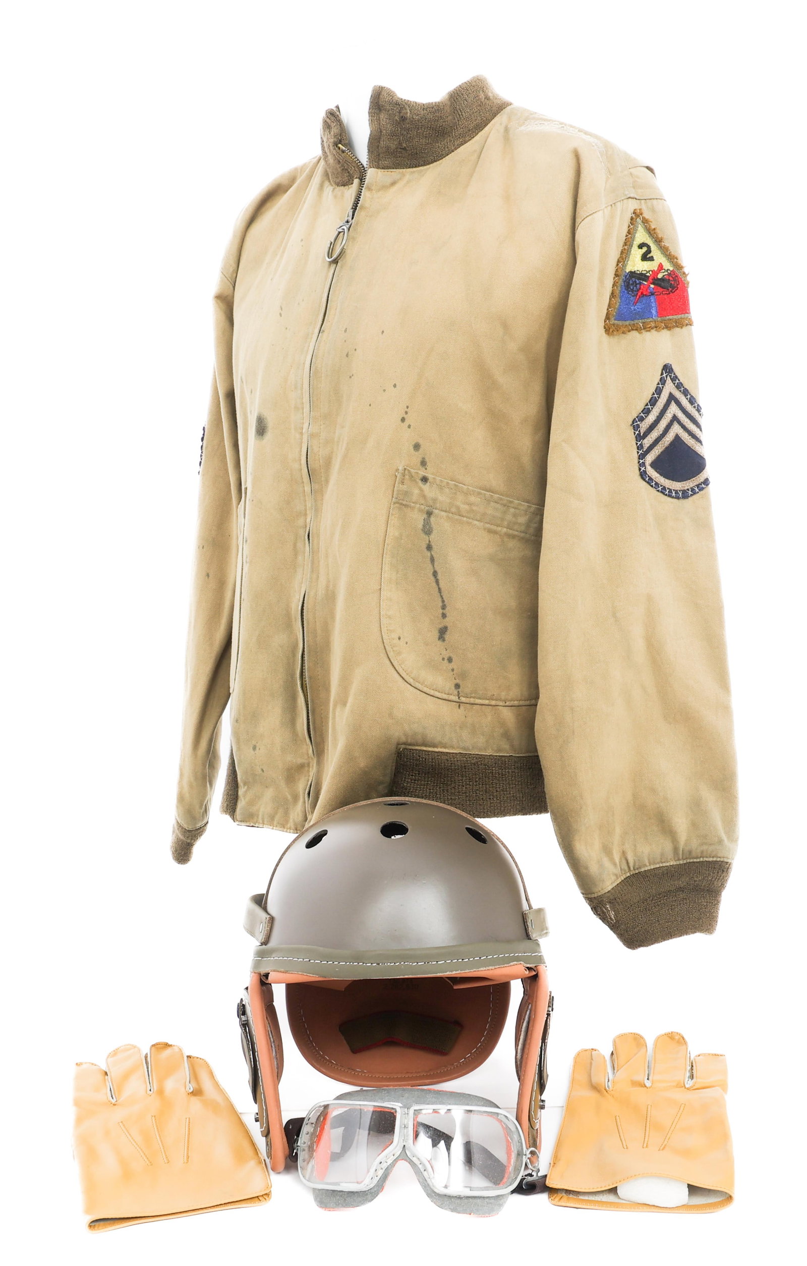 "FURY" MOVIE PROP WWII TANKER JACKET - BRAD PITT: "FURY" MOVIE PROP WWII TANKER JACKET - BRAD PITT "Fury" Movie Prop WWII US Tanker Jacket For Brad Pitt. This was a costume on standby for Brad Pitt's character Don "Wardaddy" Collier in the 2014 movie