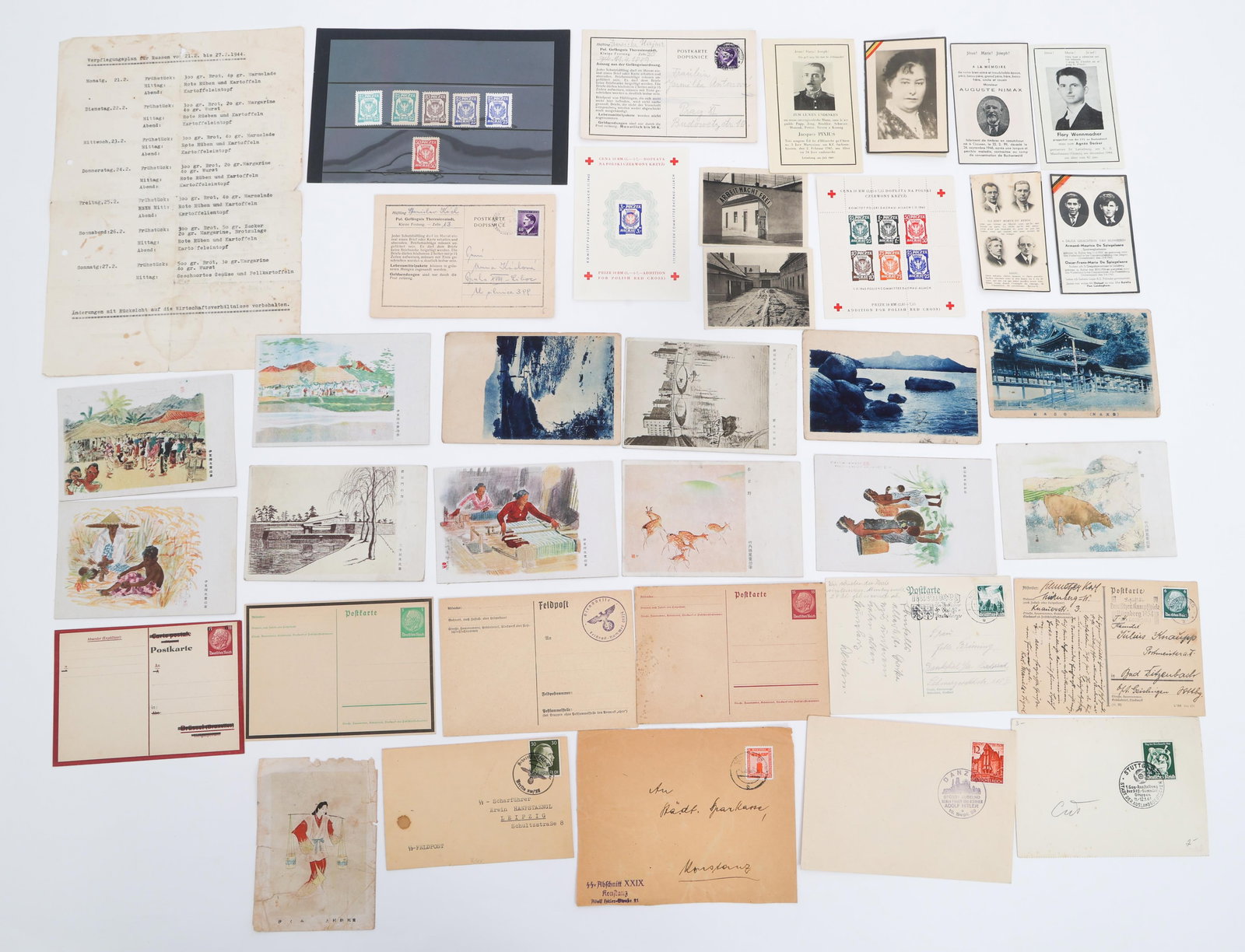 WWII GERMAN NSDAP POLITICAL PRISONER & SS POSTCARD: WWII GERMAN NSDAP POLITICAL PRISONER & SS POSTCARD WWII German NSDAP Political Prisoners, SS and Japanese Postcards, Letters and Death Cards. (1) Executed Czech Political Prisoner Letter from Stanisla