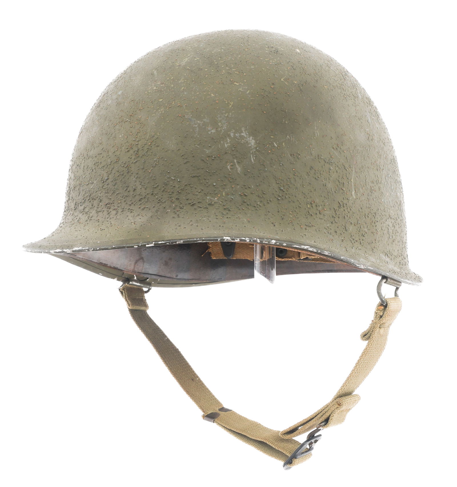 WWII US ARMY M1 COMBAT HELMET WITH IMP LINER (1 of 13)