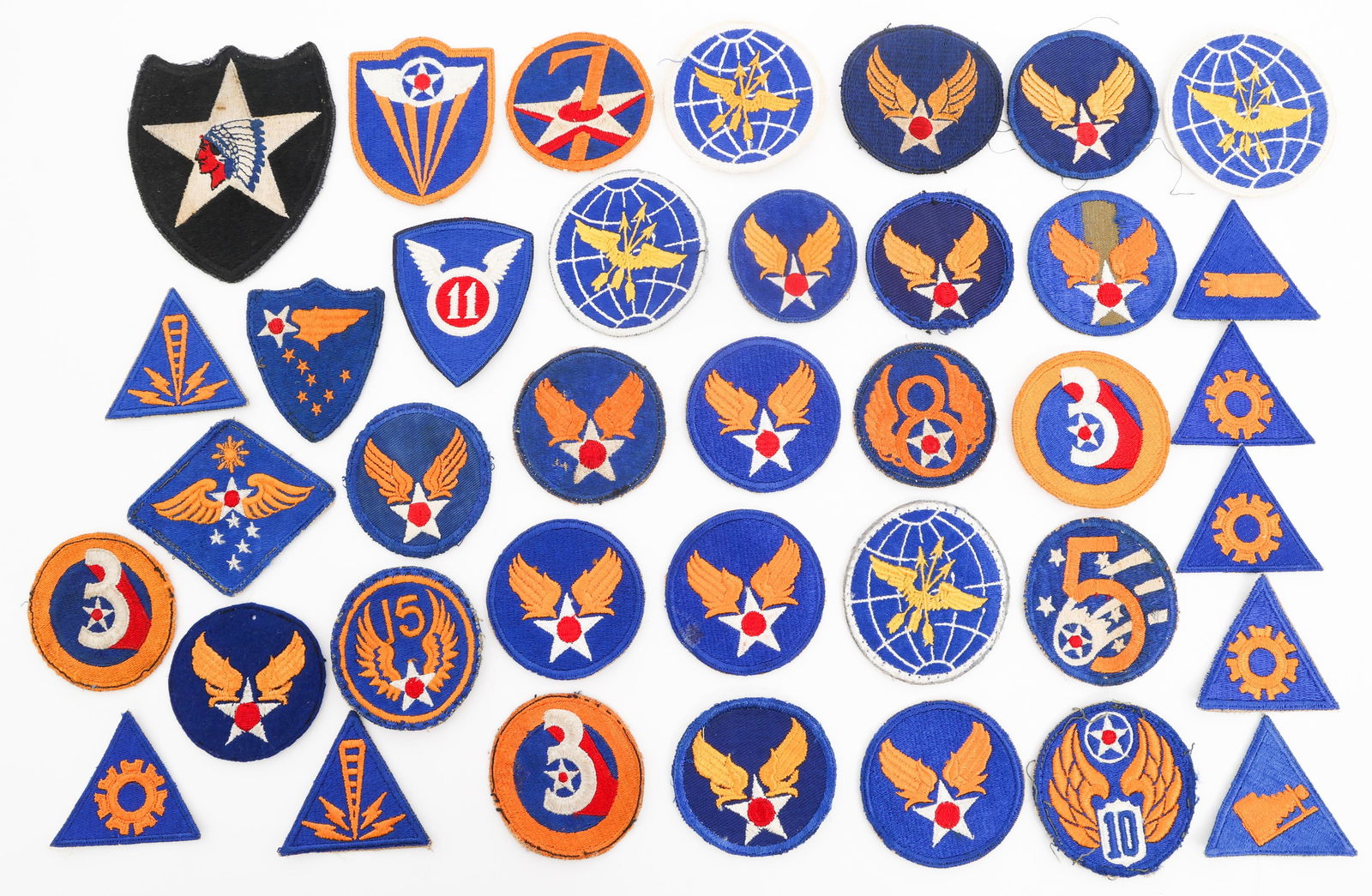 WWII US ARMY & ARMY AIR FORCES PATCHES: WWII US ARMY & ARMY AIR FORCES PATCHES WWII US Army & Army Air Forces Patches. Includes the 11th Airborne Division, 2nd Infantry Division, 8th Air Force, 3rd Air Force, Specialist Sleeve Patches, and