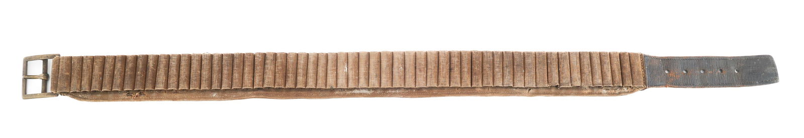 INDIAN WARS US ARMY M1876 PRAIRIE BELT: INDIAN WARS US ARMY M1876 PRAIRIE BELT Indian Wars US Army M1876 Prairie Belt. Canvas and leather construction. Brass buckle.