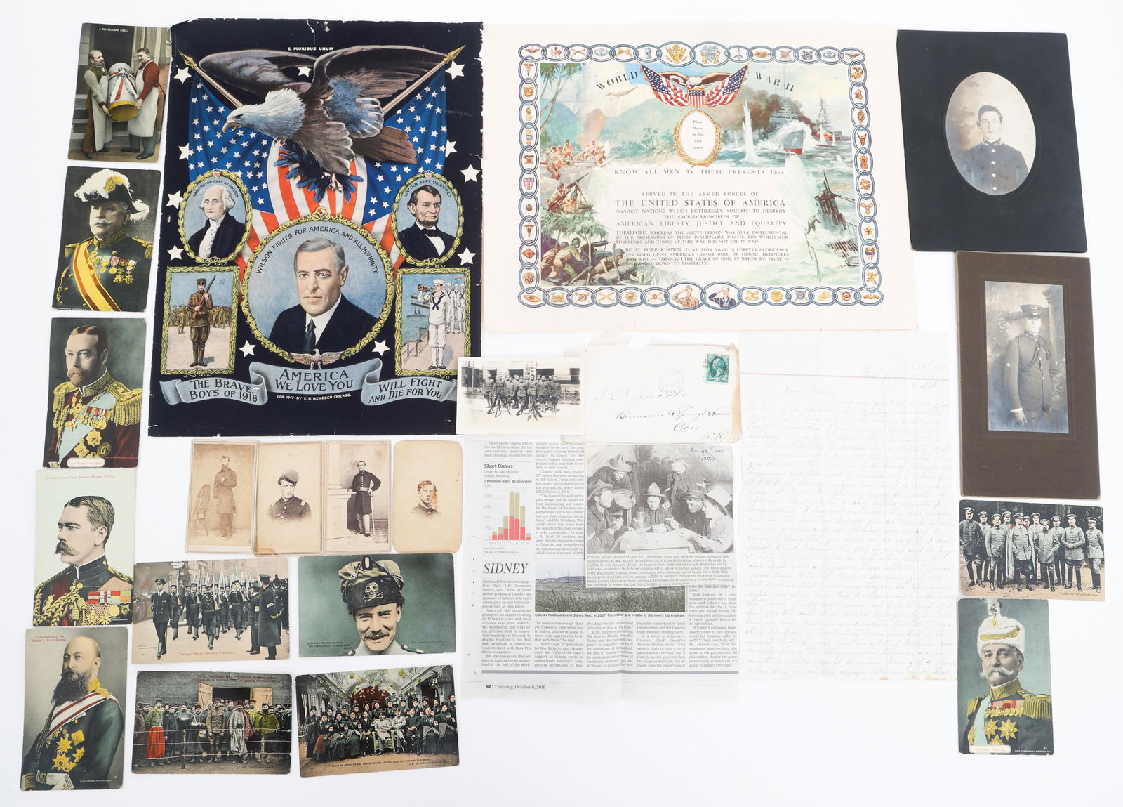 CIVIL WAR - WWII US & GERMAN POSTCARDS & PHOTOS (1 of 13)