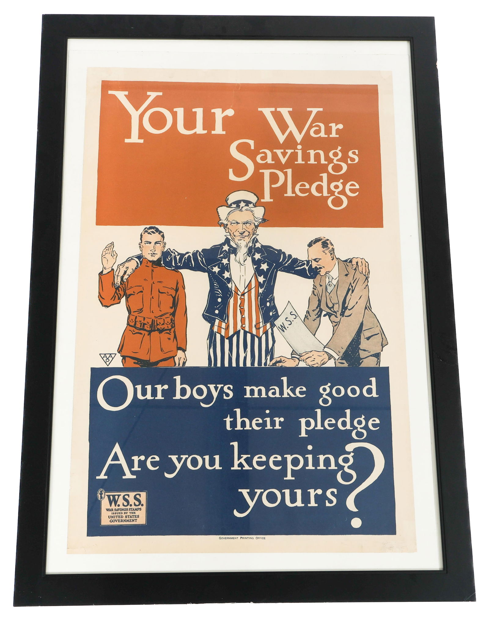 WWII US HOMEFRONT WAR SAVINGS STAMPS FRAMED POSTER (1 of 7)