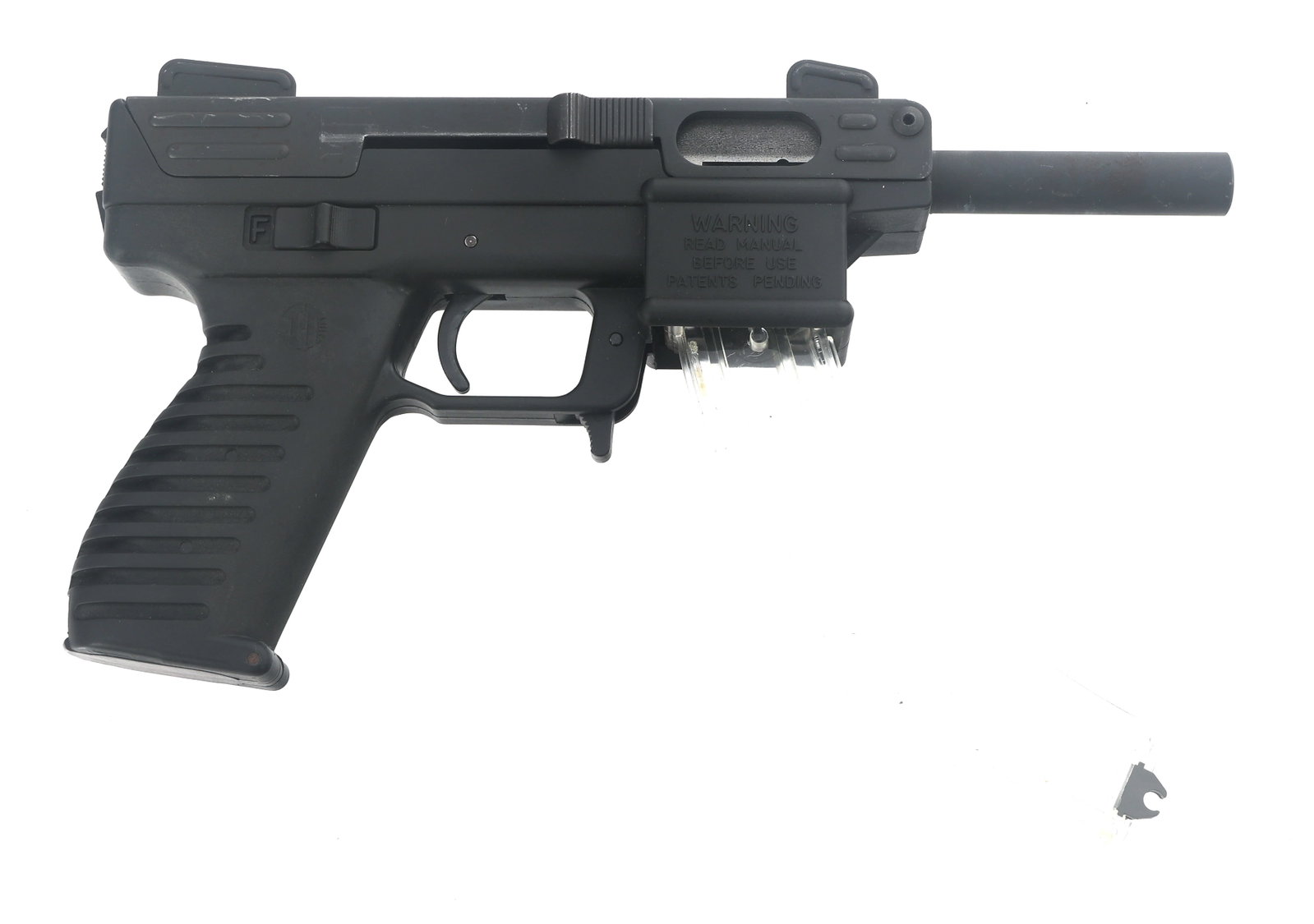 INTRATEC MODEL TEC-22 SCORPION .22 CALIBER PISTOL: INTRATEC MODEL TEC-22 SCORPION .22 CALIBER PISTOL Intratec Model TEC-22 Scorpion .22 LR caliber semi automatic pistol. Matte black finish. Protected front and rear sights. Composite frame. One magazin