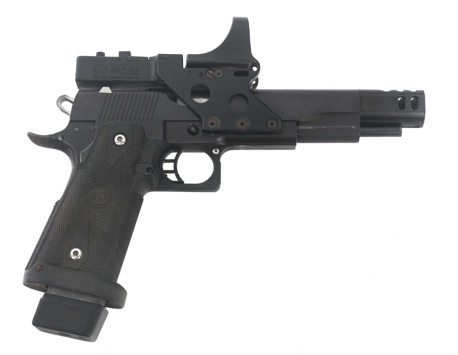 STI CASPIAN MODEL 2011 38 CALIBER TARGET PISTOL: STI CASPIAN MODEL 2011 38 CALIBER TARGET PISTOL STI Caspian Arms Model 2011 38 Super caliber target pistol. STI 2011 metal chassis with composite grip. Flared and beveled magazine well. Caspian slide 