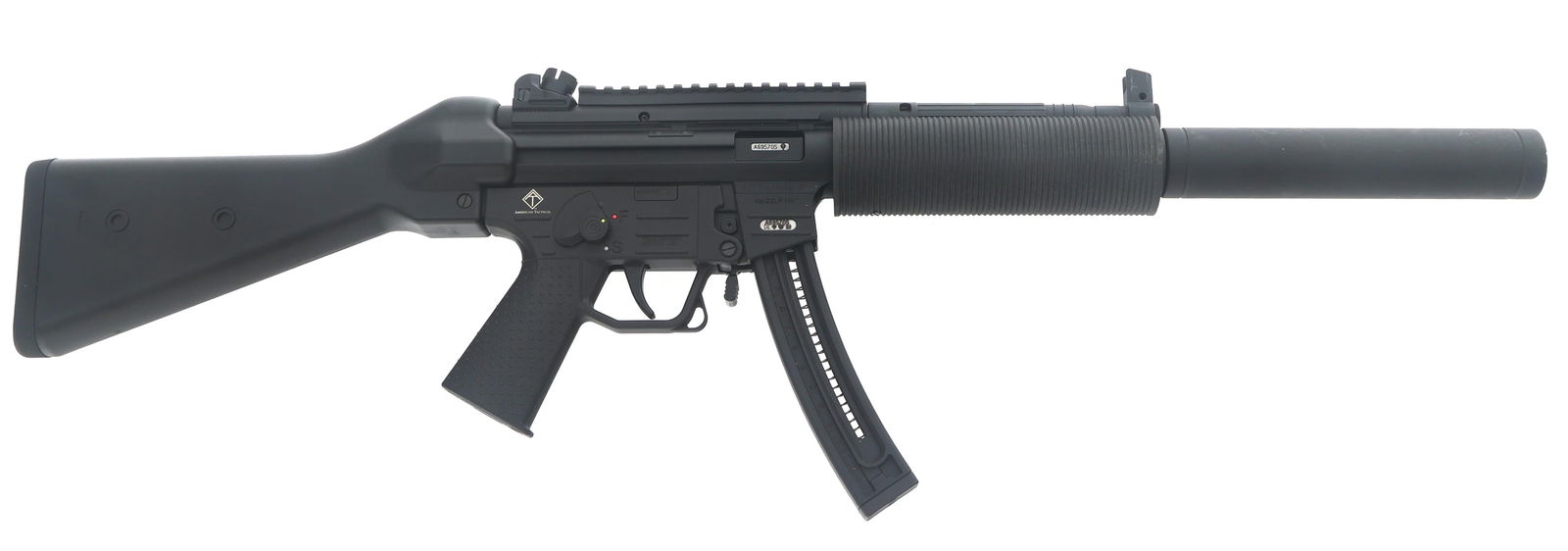 ATI MODEL GSG-522 .22 LR CALIBER SEMI AUTO RIFLE: ATI MODEL GSG-522 .22 LR CALIBER SEMI AUTO RIFLE ATI model GSG-522 .22 LR caliber semi automatic rifle. Import stamped ATI. Matte black finish. Post front sight. Diopter rear sight. Receiver mounted p