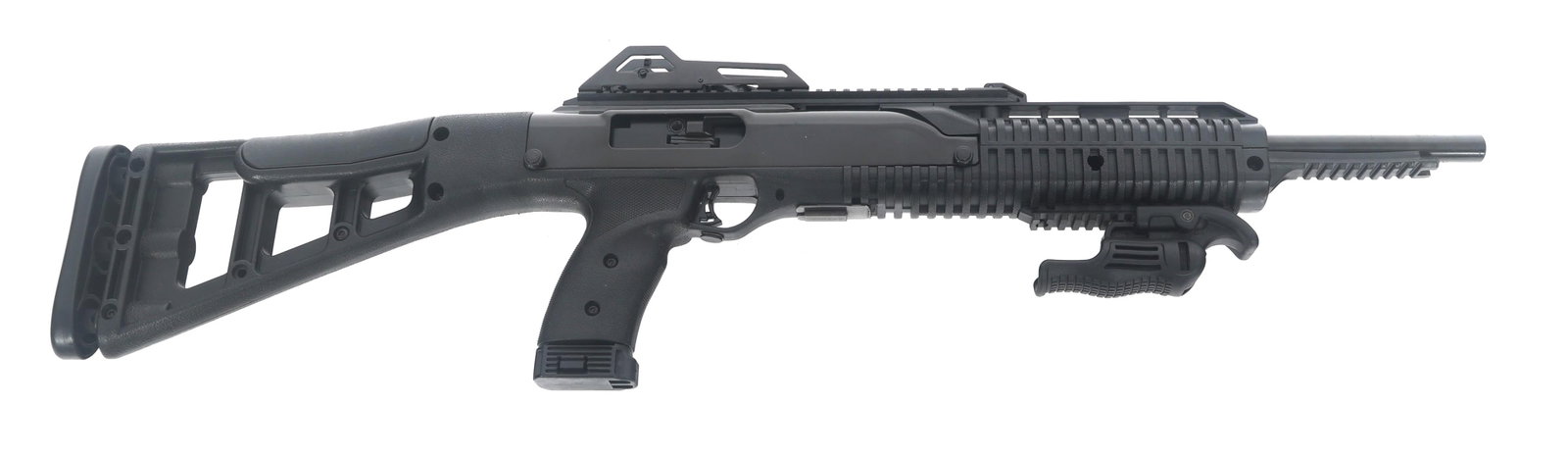 HI POINT MODEL 4095 .40 S&W CALIBER CARBINE: HI POINT MODEL 4095 .40 S&W CALIBER CARBINE Hi Point Model 4095 .40 S&W caliber semi automatic carbine. Protected adjustable rear peep sight. Flat top receiver. Vertical grip. Polymer stock with adjus