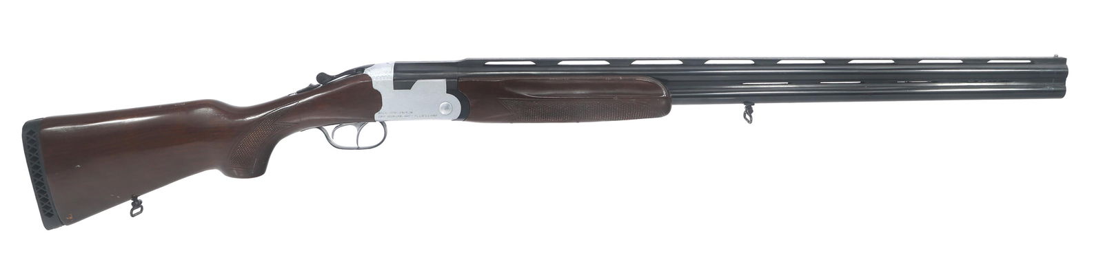 JING AN 12 GAUGE OVER UNDER SHOTGUN: JING AN 12 GAUGE OVER UNDER SHOTGUN Jing An Equipment 12 gauge over / under shotgun. Import stamped Intrac Arms. 2.75" shells. Top barrel fixed Improved Full choke. Bottom barrel fixed Full choke. Top