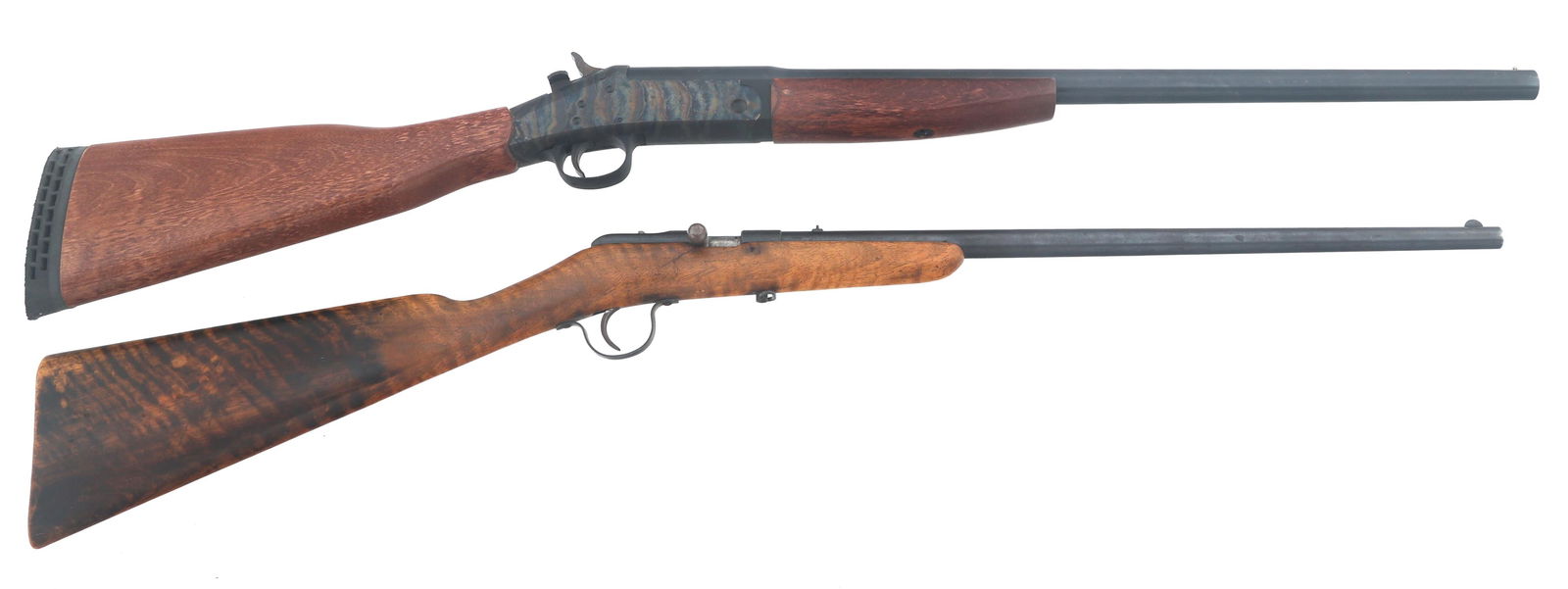 NEF MODEL SB1 SHOTGUN & NEW CENTURY 1912 RIFLE: NEF MODEL SB1 SHOTGUN & NEW CENTURY 1912 RIFLE New England Firearms Model SB1 shotgun and The New Century Model 1912 rifle. A) New England Firearms Model SB1 20 gauge break over shotgun. 3" shells. Mo