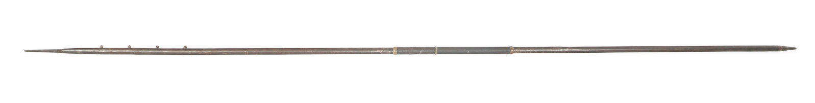 WWI GERMAN STEEL UNIT MARKED CAVALRY LANCE: WWI GERMAN STEEL UNIT MARKED CAVALRY LANCE WWI German Unit Marked Steel Cavalry Lance. Royal acceptance stamp, mfg date, and unit 11.U.2.25. stamped on tip. Painted rubber grip. Blade Length: 6" Total