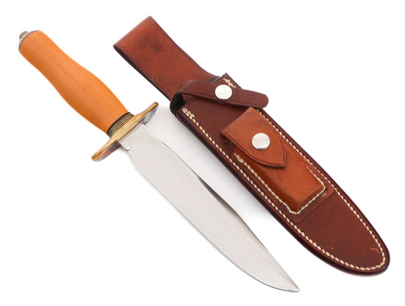 RANDALL MODEL 1 SCRIMSHAW KNIFE By RICK BOWLES: RANDALL MODEL 1 SCRIMSHAW KNIFE By RICK BOWLES Randall Model 1 All Purpose Scrimshaw Knife. Single edged, stainless blade with maker mark of Randall Made Orlando, Fla and S stamped near the ricasso. D