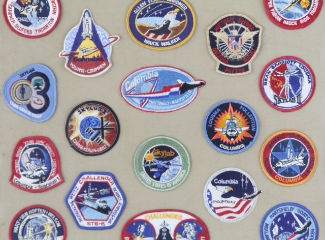 FRAMED NASA SHUTTLE PATCH AND SIGNATURE LOT - 3