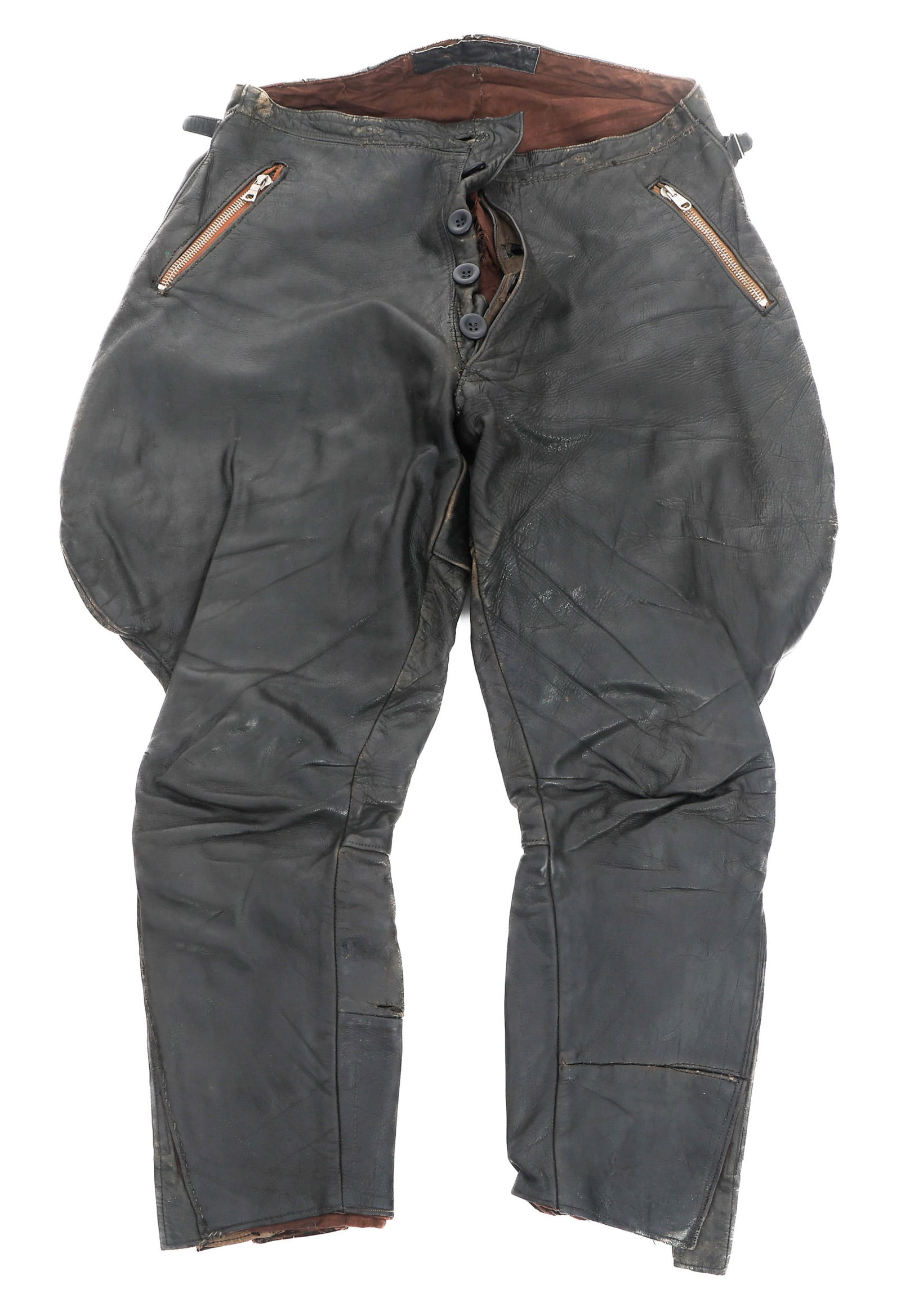 WWI - WWII PRIVATE PURCHASE GERMAN LEATHER PANTS (1 of 11)