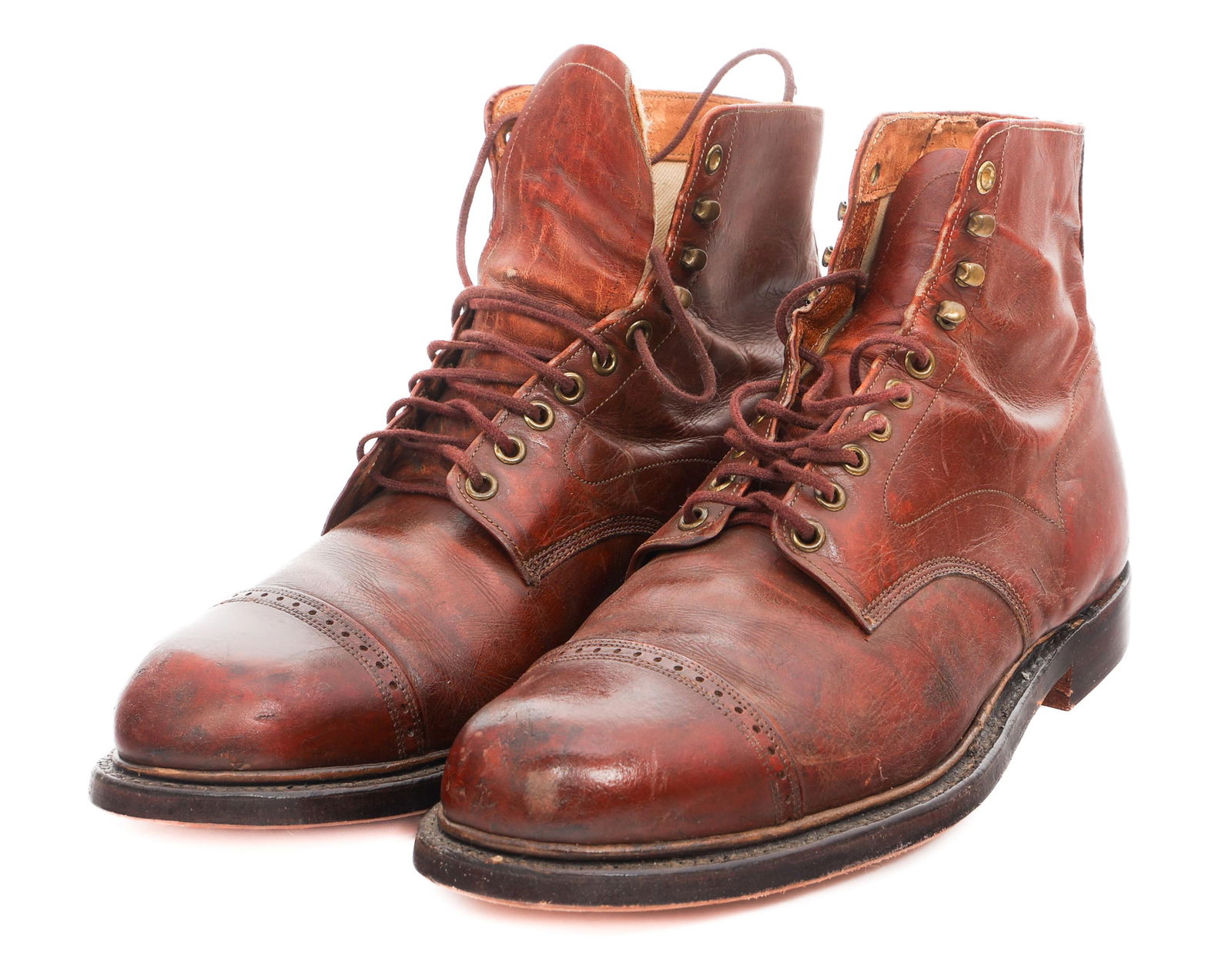 M1902 US ARMY RESOLED MARCHING RUSSET SHOES (1 of 10)