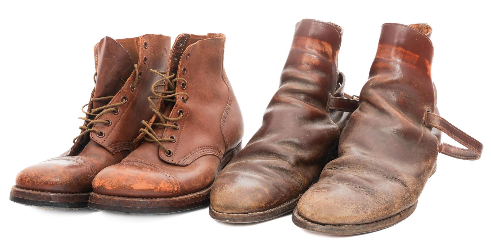 WWII US M1942 & PRIVATE PURCHASE ANKLE BOOTS (1 of 11)