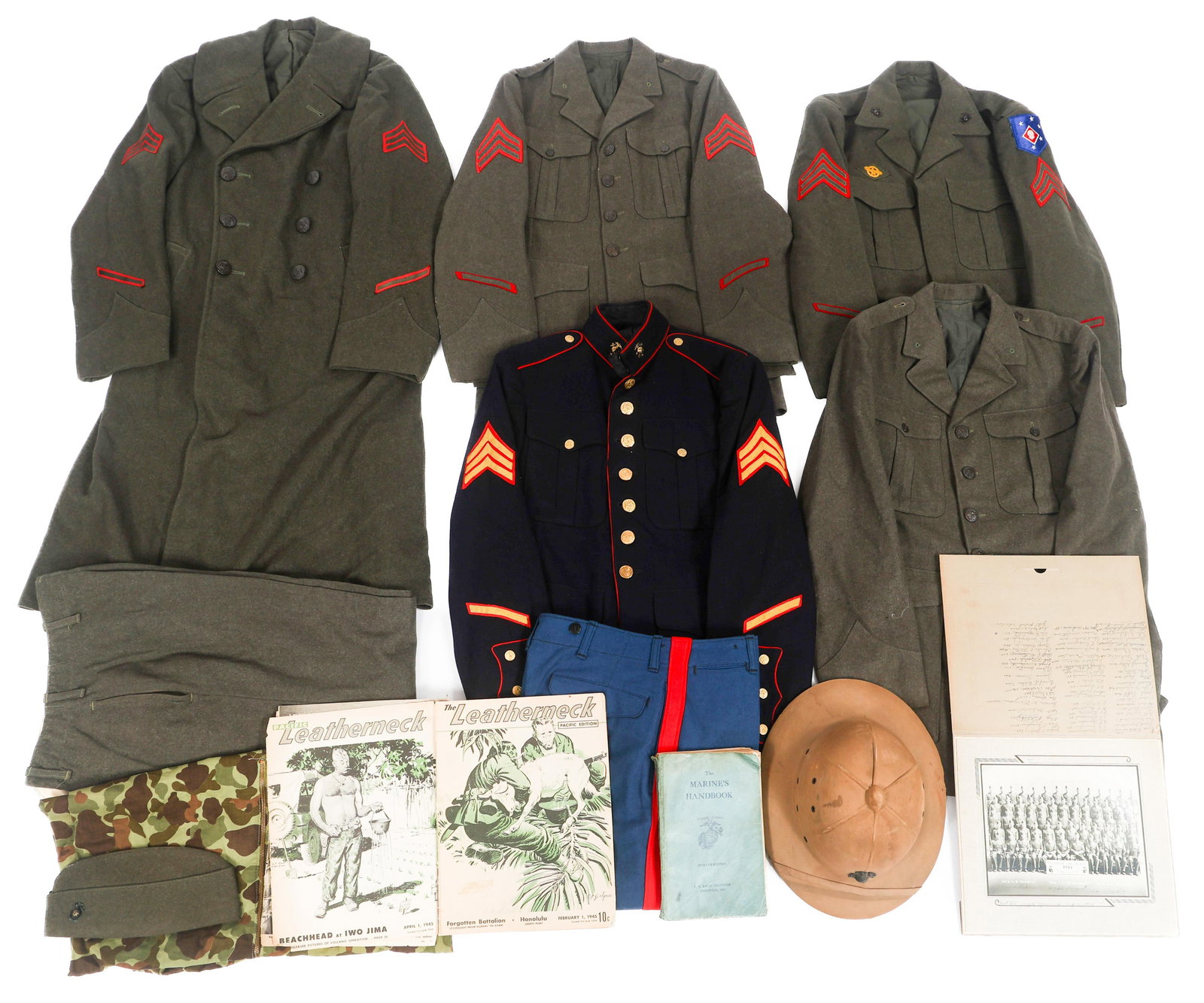 WWII - KOREAN WAR USMC SERGEANT UNIFORM GROUPING (1 of 20)