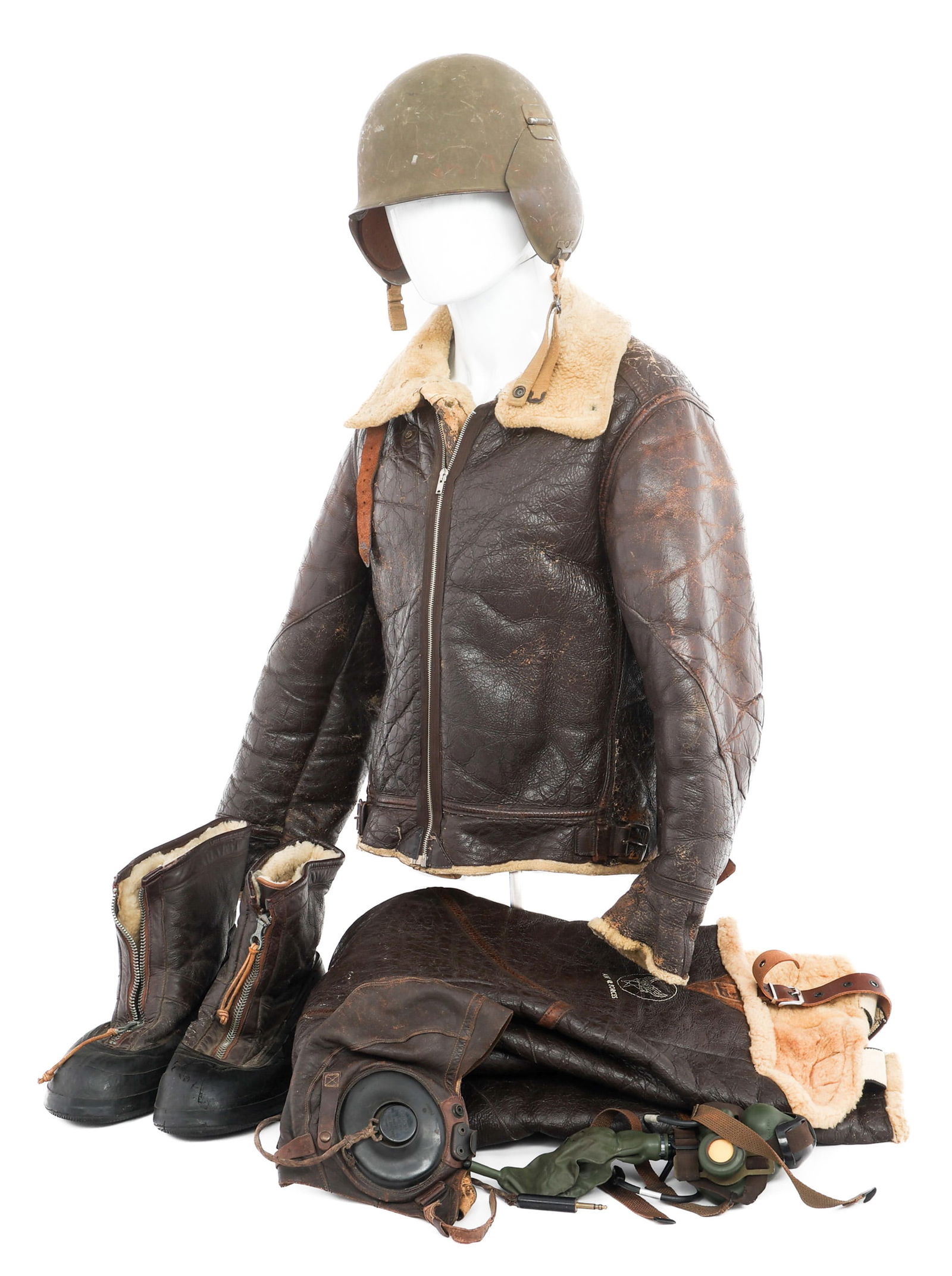 WWII USAAF AIR GUNNER TYPE B3 JACKET & FLIGHT GEAR (1 of 20)